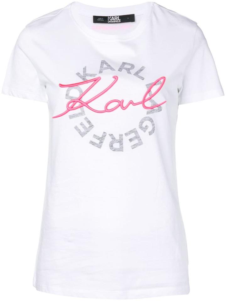 Karl Lagerfeld Logo Crewneck T-shirt - White