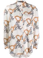 Luisa Cerano Cuff Pattern Shirt - White