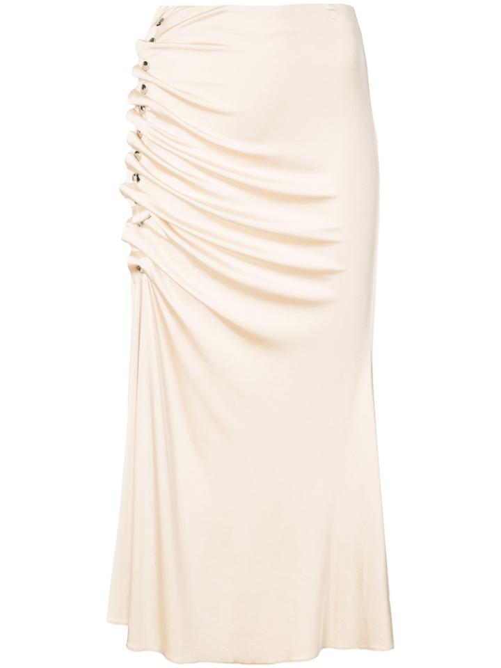 Paco Rabanne Ruchéd Asymmetric Skirt - Nude & Neutrals