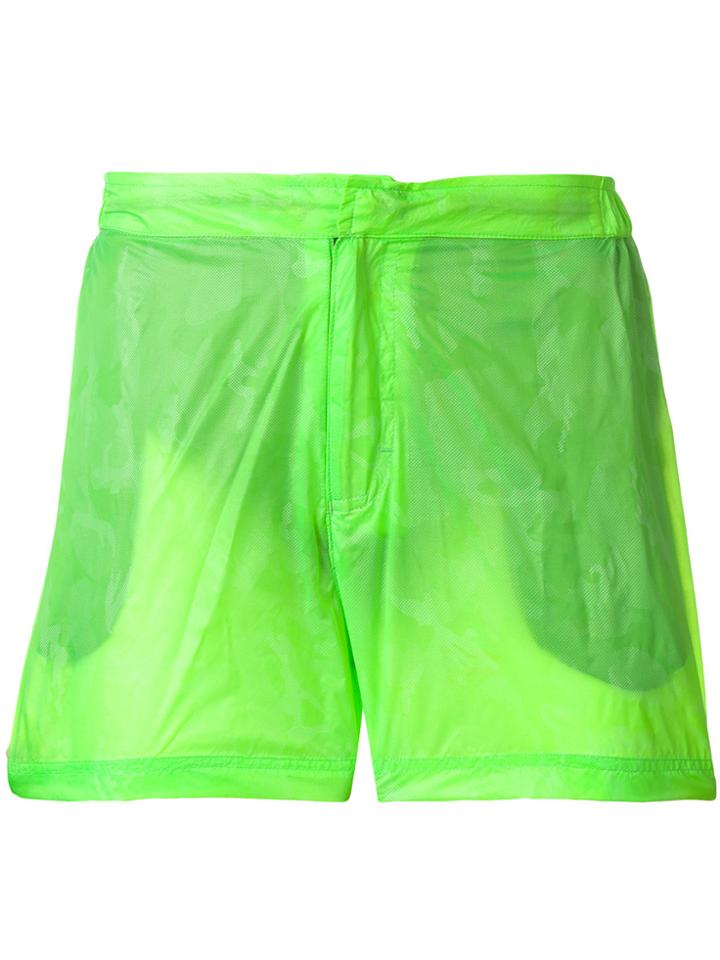 Islang Printed Neon Swim Shorts - Green