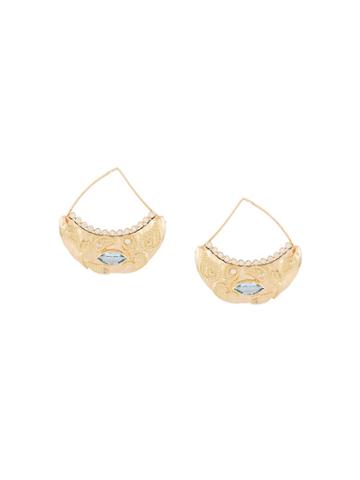 Aurelie Bidermann 'cashmere' Aquamarine And Diamond Earrings -