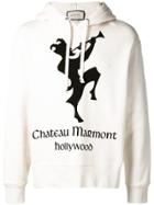 Gucci Hoodie With Chateau Marmont Print - Neutrals
