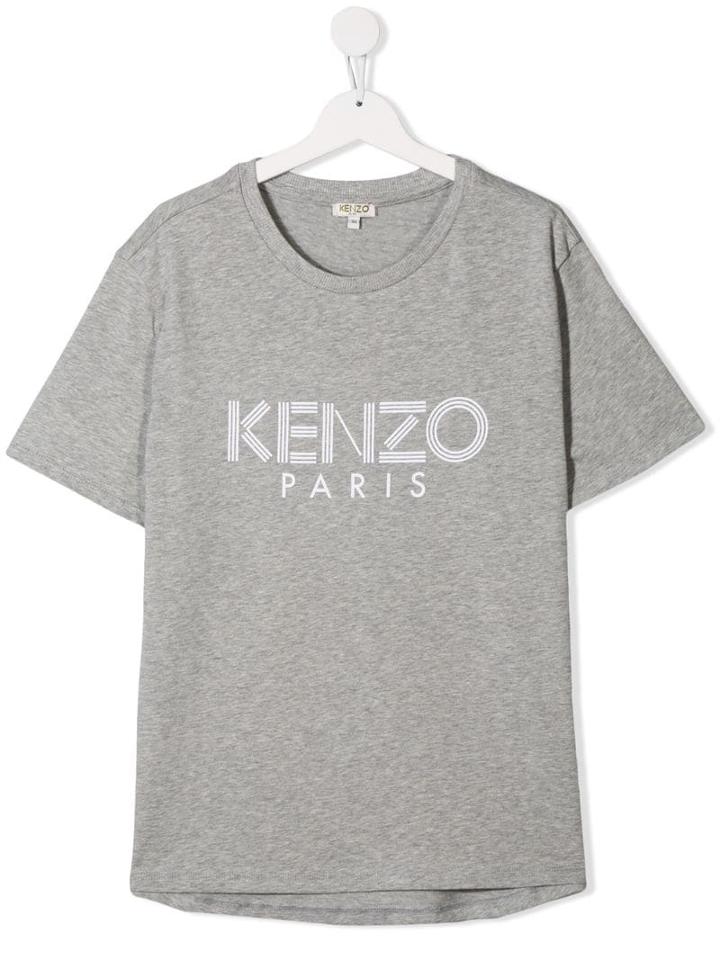 Kenzo Kids Teen Printed Logo T-shirt - Grey