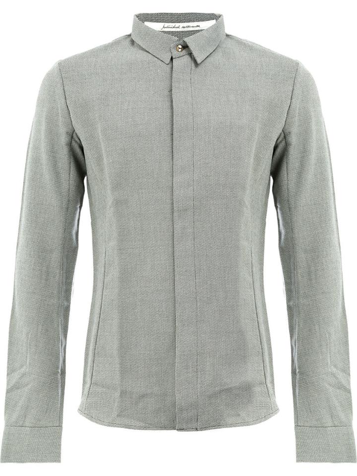 Individual Sentiments Concealed Buttons Shirt - Grey