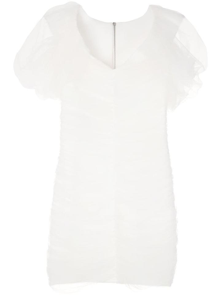 Gloria Coelho Mini Draped Tulle Dress - White