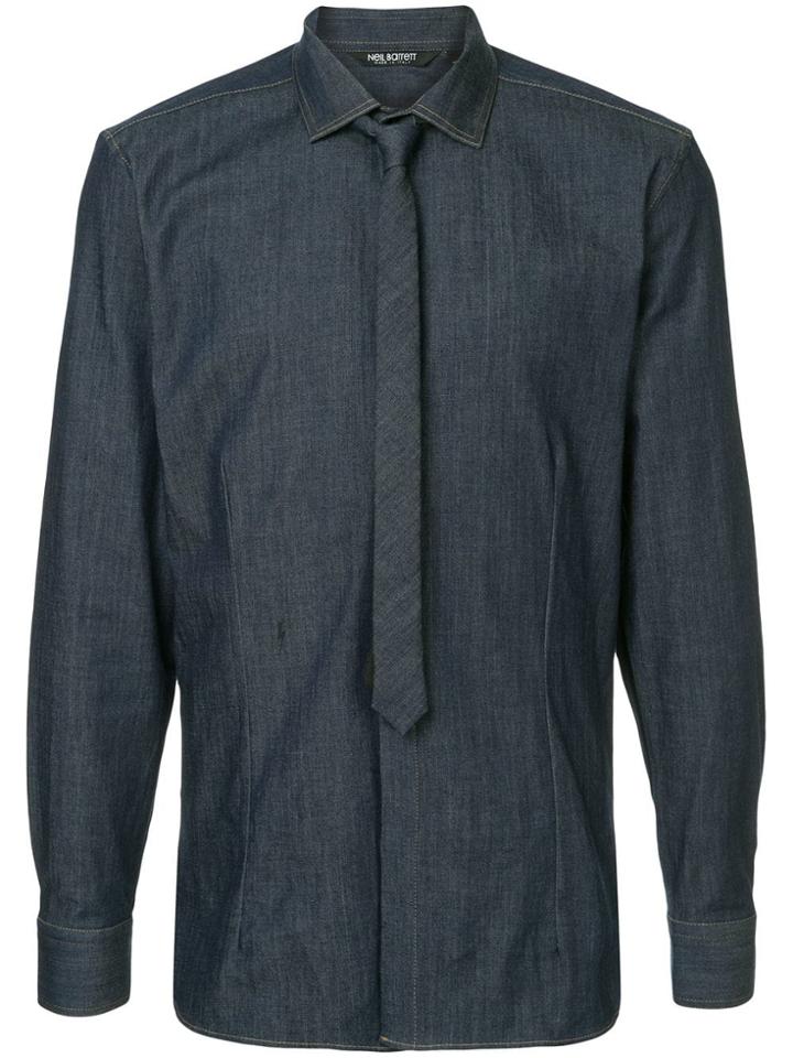 Neil Barrett Long-sleeeved Shirt - Blue