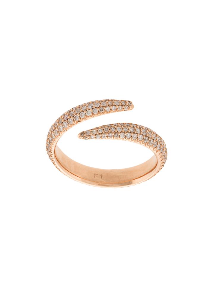 Eva Fehren Diamond Embellished Midi Ring - Nude & Neutrals
