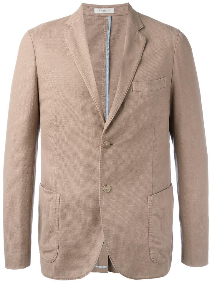 Boglioli Button Up Blazer, Men's, Size: 52, Nude/neutrals, Cotton/cupro