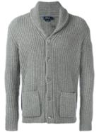 Polo Ralph Lauren Front Pockets Ribbed Detail Cardigan, Men's, Size: Xl, Grey, Cashmere