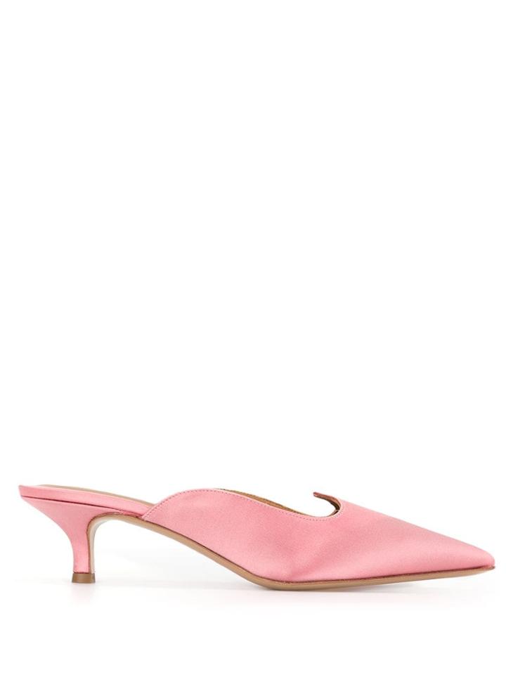 Le Monde Beryl Satin Kitten Heel Mules - Pink