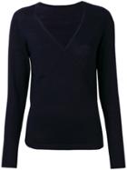 Sottomettimi V-neck Wrap Sweater - Blue