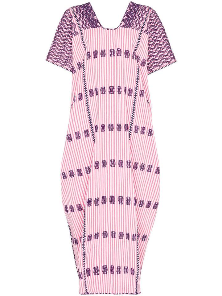 Pippa Holt Striped Maxi Kaftan Dress - Purple