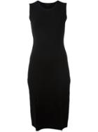 Alexander Wang Slit Detailed Pencil Dress, Women's, Size: Xs, Black, Viscose/nylon/spandex/elastane