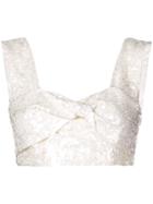 Beau Souci Sequin Embellished Cropped Top - White