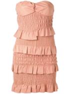 Drome Ruched And Ruffled Dress - Pink