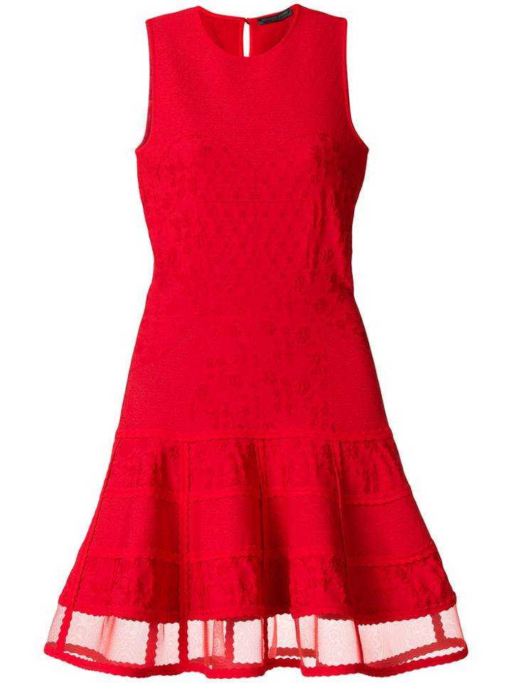 Alexander Mcqueen Sleeveless Knit Dress - Red