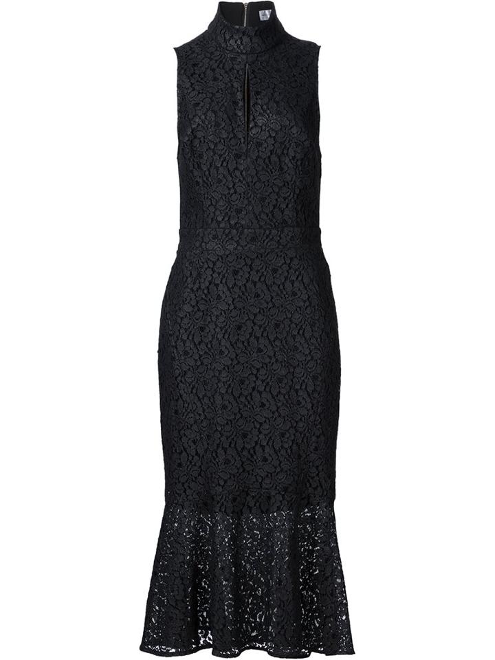 Rebecca Vallance 'sistine' High Neck Flare Dress, Women's, Size: 10, Black, Polyester