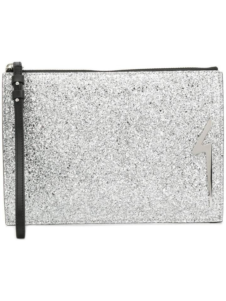 Giuseppe Zanotti New Thunder Clutch - Silver