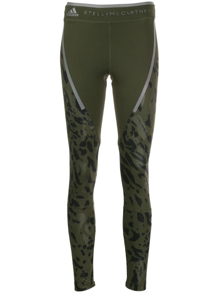 Adidas By Stella Mccartney Printed Running Leggings - Green