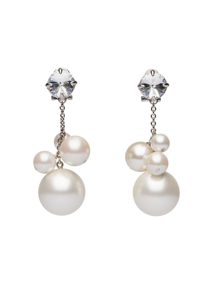 Miu Miu Pearl Earrings - White