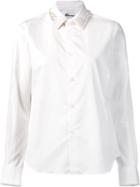 Comme Des Garçons Noir Kei Ninomiya Pyramid Studded Collar Shirt, Women's, Size: Medium, White, Cotton/artificial Leather