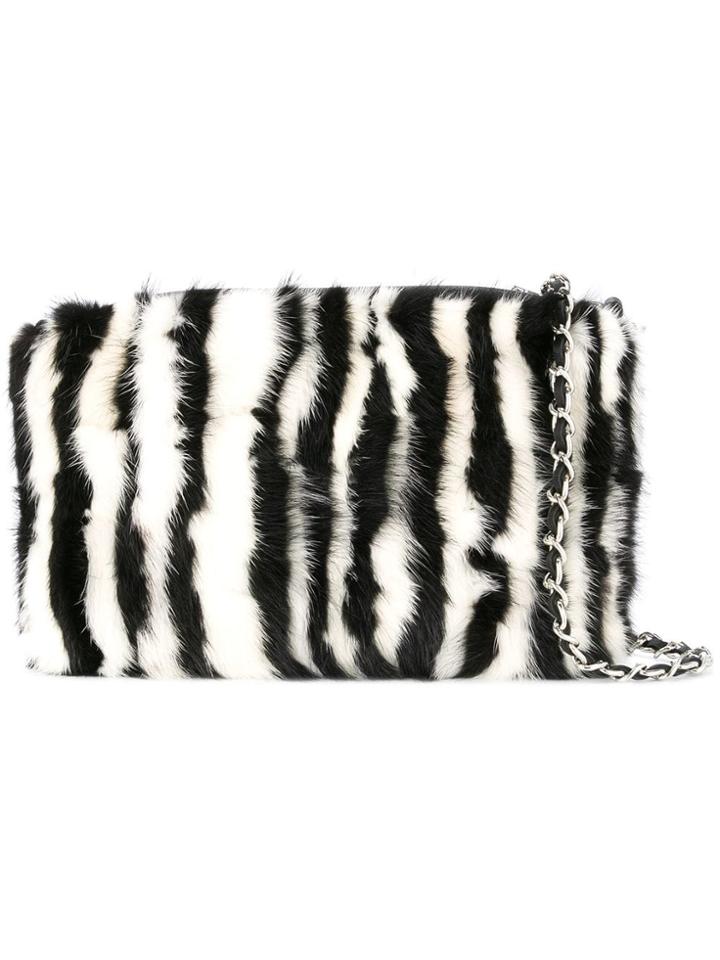 Loveless Zebra Fur Shoulder Bag - Black