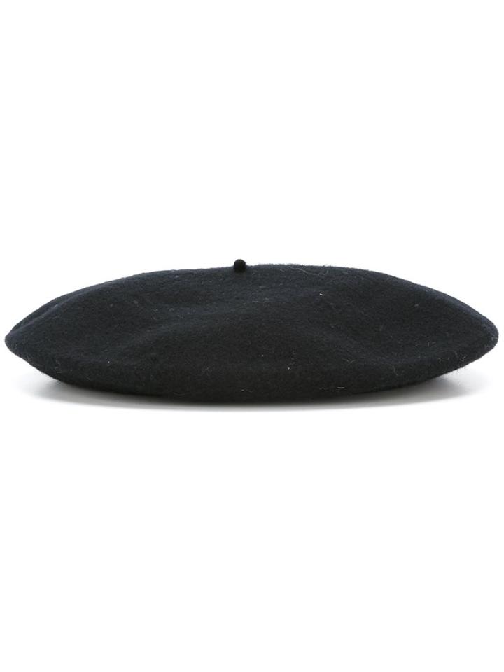 Borsalino Wool Beret, Men's, Black, Wool Felt