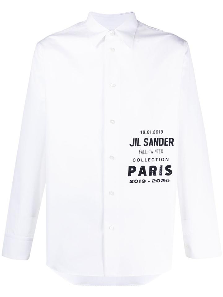Jil Sander Logo Print Buttoned Shirt - White