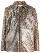 Paria Farzaneh Paisley Print Textured Shirt Jacket - Neutrals