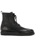 Common Projects Stitching Detail Combat Boots - Black