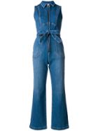 Alice+olivia Sleeveless Denim Jumpsuit - Blue