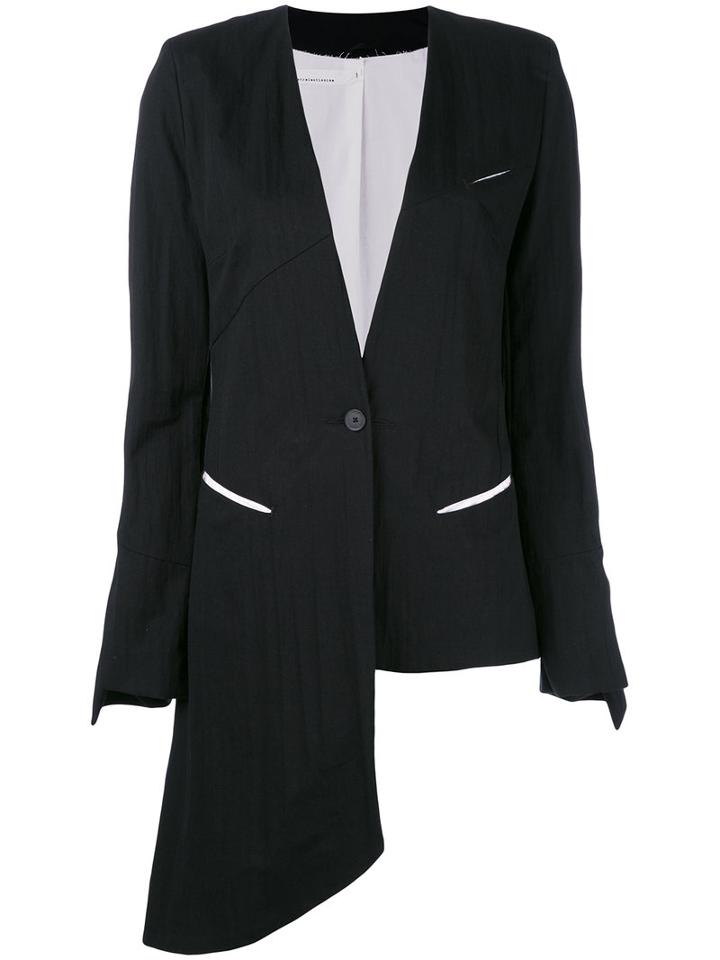 Nostra Santissima - Asymmetric Blazer - Women - Cotton/spandex/elastane/polyimide - 42, Black, Cotton/spandex/elastane/polyimide