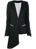 Nostra Santissima - Asymmetric Blazer - Women - Cotton/spandex/elastane/polyimide - 42, Black, Cotton/spandex/elastane/polyimide