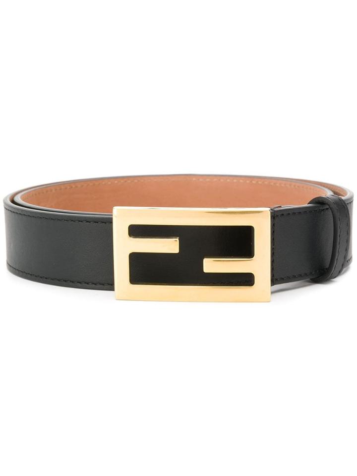 Fendi Baguette Ff Buckle Belt - Black