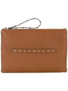 Red Valentino Star Stud Clutch, Women's, Brown, Calf Leather/cotton