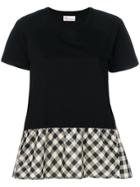 Red Valentino Checked Flared T-shirt - Black