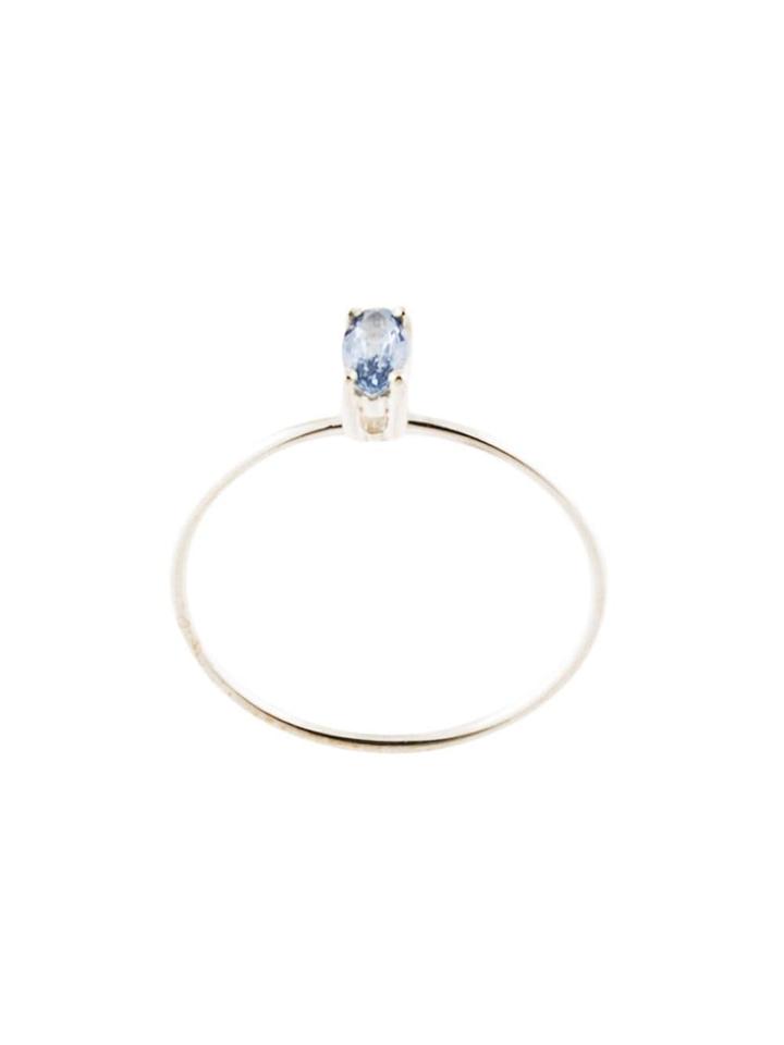 Natalie Marie Tiny Marquise Pale Blue Sapphire Ring - Silver