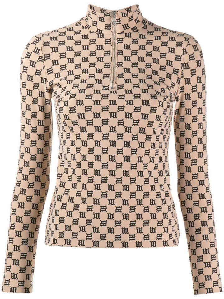 Misbhv Logo Print Knitted Top - Neutrals