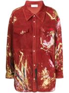 Faith Connexion Paint Print Oversized Shirt - Red