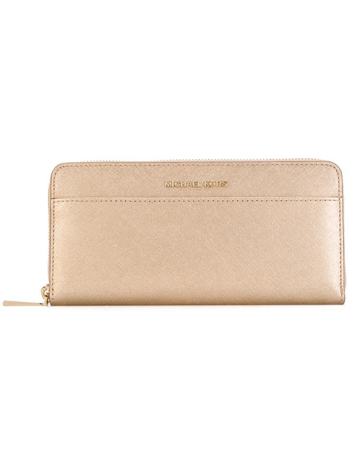 Michael Michael Kors Jet Set Zip Around Wallet - Metallic