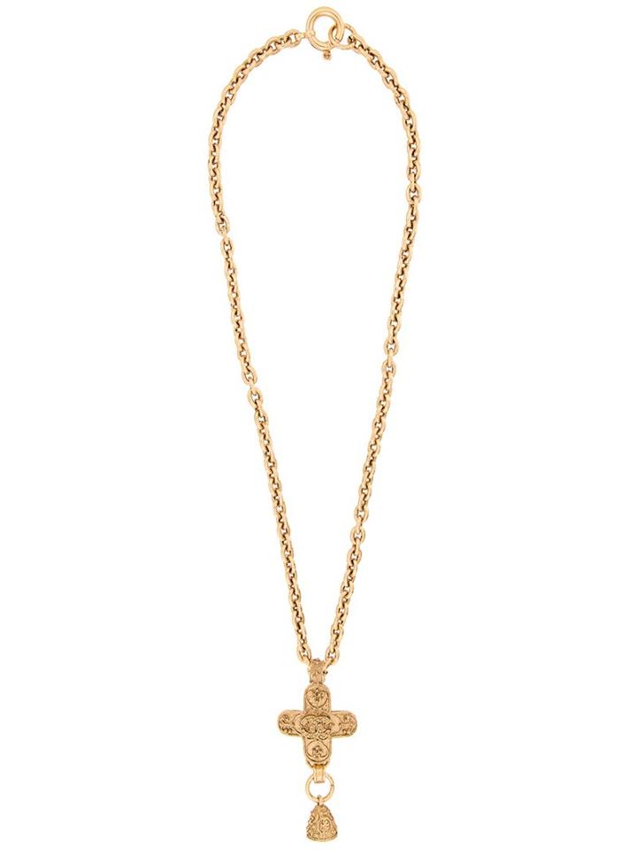 Chanel Vintage Chain Bell Long Necklace, Women's, Metallic