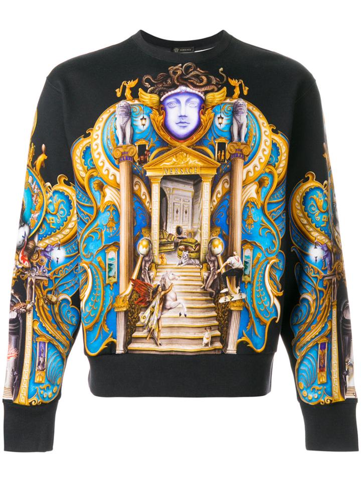 Versace Triptych Print Sweatshirt - Blue