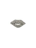 Sonia Rykiel Embellished Lips Brooche - Metallic