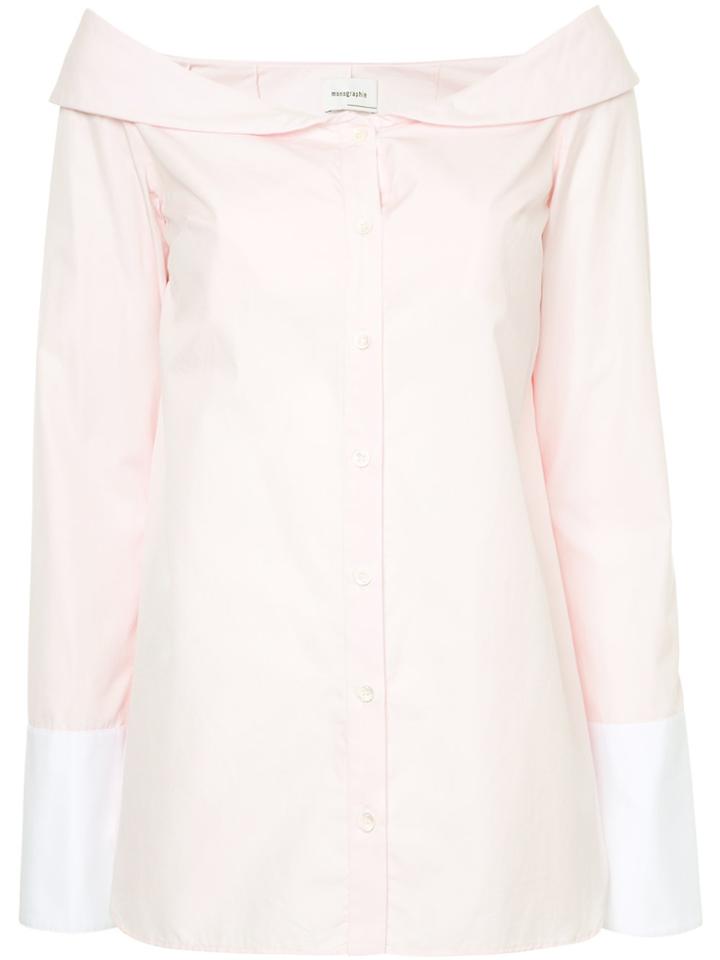 Monographie Off-shoulder Shirt - Pink & Purple