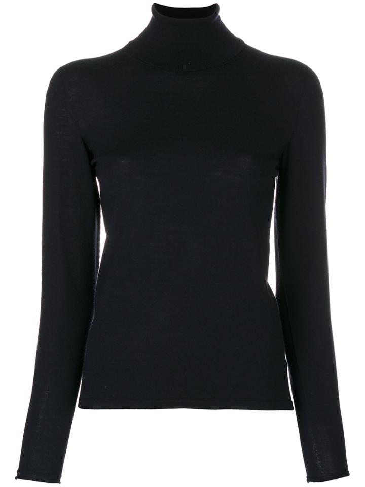 Le Tricot Perugia Roll Neck Jumper - Blue
