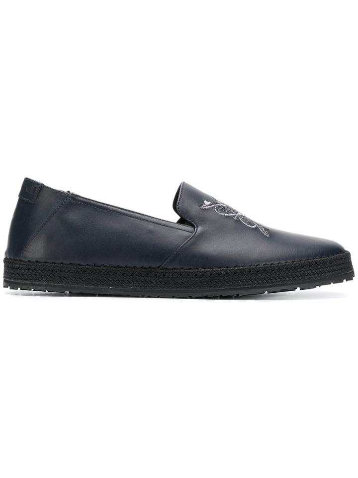 Roberto Cavalli Embroidered Slip-on Loafer Sneakers - Blue