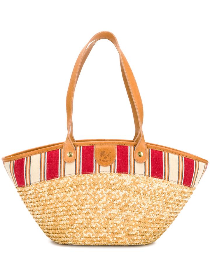 Il Bisonte Straw Handle Bag - Brown