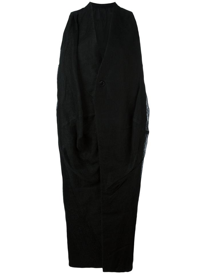 Rick Owens Sleeveless Coat, Women's, Size: 44, Black, Cupro/linen/flax/cotton