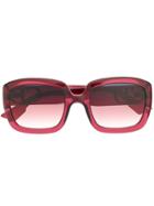 Dior Eyewear Square Frame Sunglasses - Red