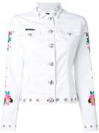Philipp Plein - Calla Denim Jacket - Women - Cotton/spandex/elastane - S, White, Cotton/spandex/elastane